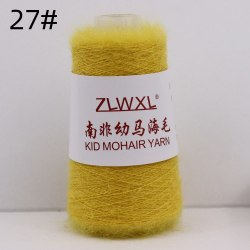 Пряжа Кид Мохер (Kid Mohair Yarn) цвет 27 жёлтый