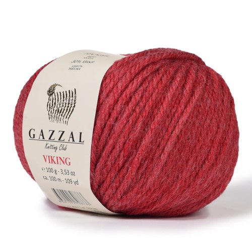Пряжа Газзал Викинг (Gazzal Viking) цвет 4021 красный