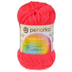 Пряжа Пехорка Детская новинка 58 коралл