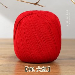 Пряжа Кашемир с хлопком цвет 06 красный