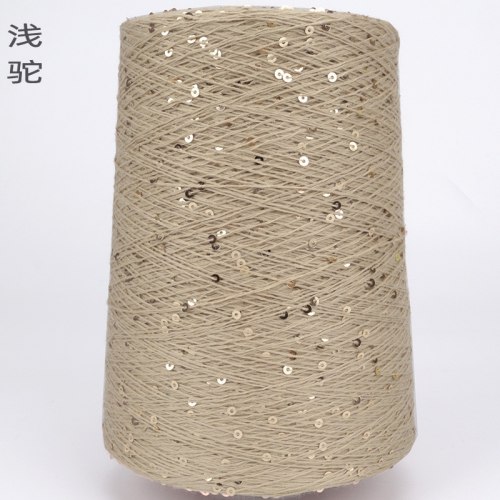 Пряжа Хлопок с пайетками цвет 37 кэмел