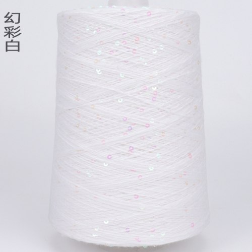 Пряжа Хлопок с пайетками цвет 43 фантомный белый