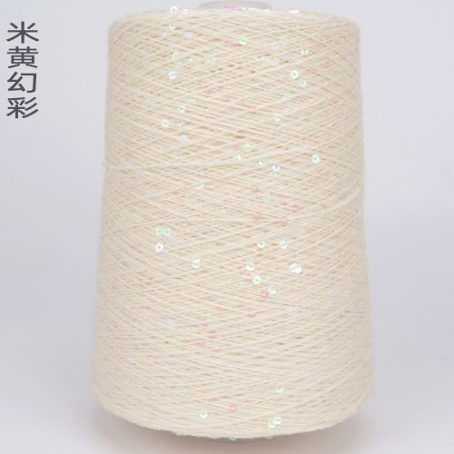 Пряжа Хлопок с пайетками цвет 57 светло-бежевая симфония