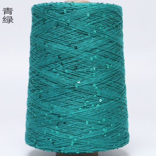 Пряжа Хлопок с пайетками цвет 112 морская зелень