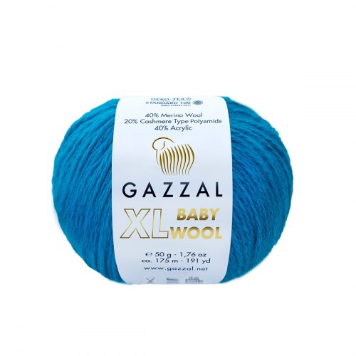 Пряжа Газзал Бейби Вул XL (Gazzal Baby Wool XL) 822XL тёмная бирюза