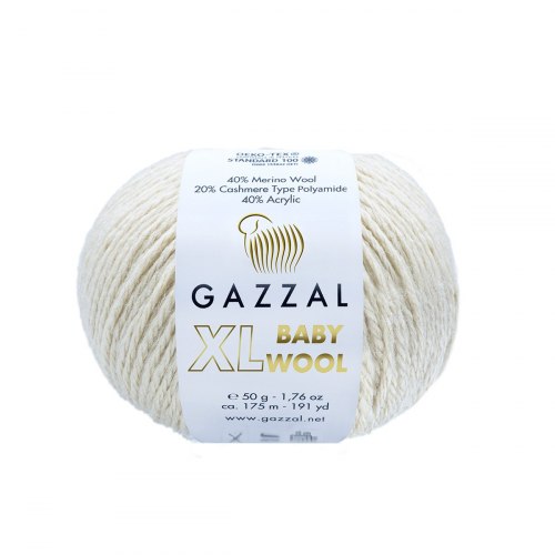 Пряжа Газзал Бейби Вул XL (Gazzal Baby Wool XL) 829XL кремовый