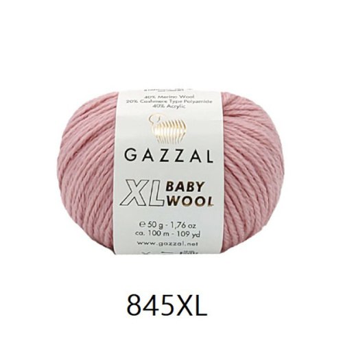 Пряжа Газзал Бейби Вул XL (Gazzal Baby Wool XL) 845XL розовая пудра