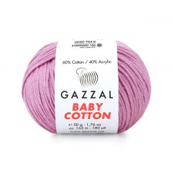 Пряжа Газзал Бейби Коттон (Gazzal Baby Cotton) 3422 розово-сиреневый