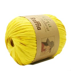 Пряжа Фибра Натура Раффия (Fibra Natura Raffia) 116-18 жёлтый
