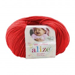 Пряжа Ализе Бейби Вул (Alize Baby Wool) 56 красный