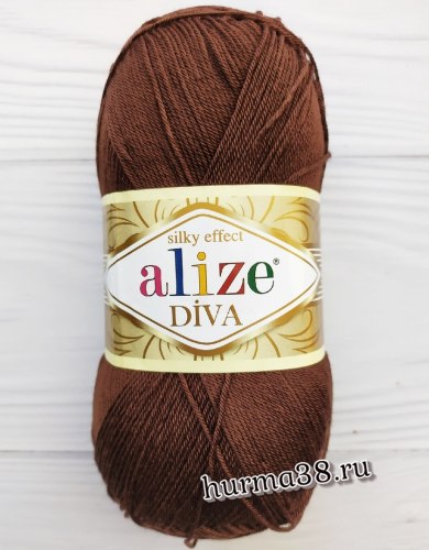 Пряжа Ализе Дива (Alize Diva) 26 коричневый