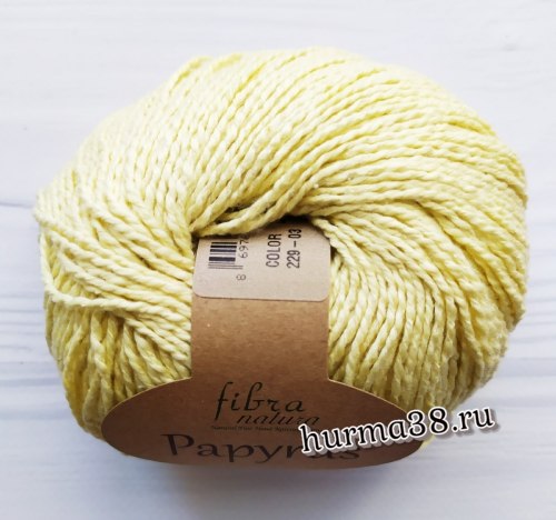 Пряжа Фибра Натура Папирус (Fibra Natura Papyrus) 229-03 лимонный чизкейк