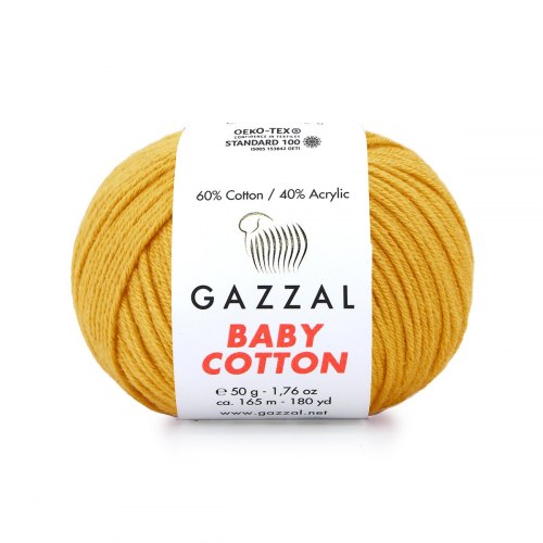 Пряжа Газзал Бейби Коттон (Gazzal Baby Cotton) 3447 горчица
