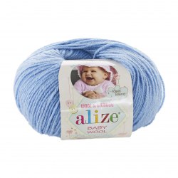 Пряжа Ализе Бейби Вул (Alize Baby Wool) 40 голубой