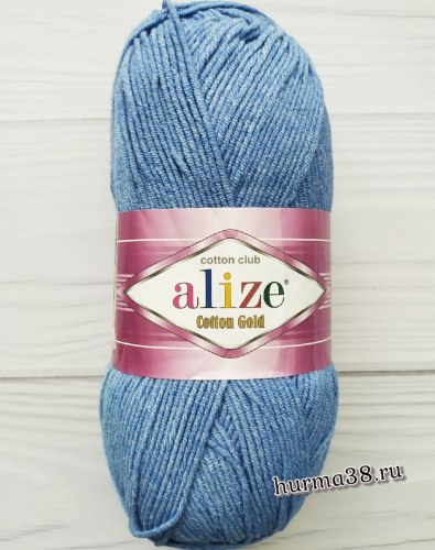 Пряжа Ализе Коттон Голд (Alize Cotton Gold) 374 голубой меланж