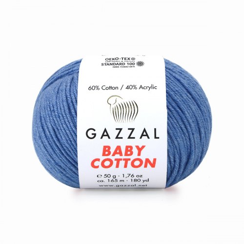 Пряжа Газзал Бейби Коттон (Gazzal Baby Cotton) 3431 джинс