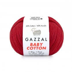 Пряжа Газзал Бейби Коттон (Gazzal Baby Cotton) 3439 тёмно-красный