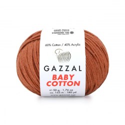 Пряжа Газзал Бейби Коттон (Gazzal Baby Cotton) 3454 кирпичный