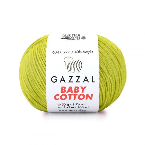 Пряжа Газзал Бейби Коттон (Gazzal Baby Cotton) 3457 фисташка