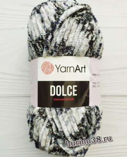 Пряжа Ярнарт Дольче (YarnArt Dolce) 801 чёрно-белый принт