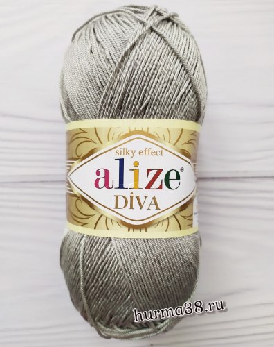 Пряжа Ализе Дива (Alize Diva) 355 серый