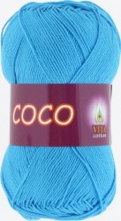 Пряжа Вита Коко (Vita Coco) 3878 голубая бирюза