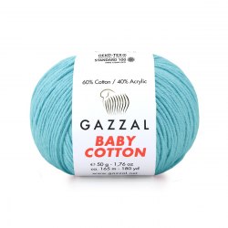 Пряжа Газзал Бейби Коттон (Gazzal Baby Cotton) 3451 нежная бирюза
