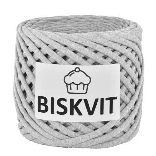Трикотажная пряжа Бисквит (BISKVIT) цвет Серый меланж