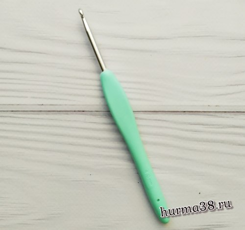 Крючок для вязания с каучуковой ручкой (алюминий) №4