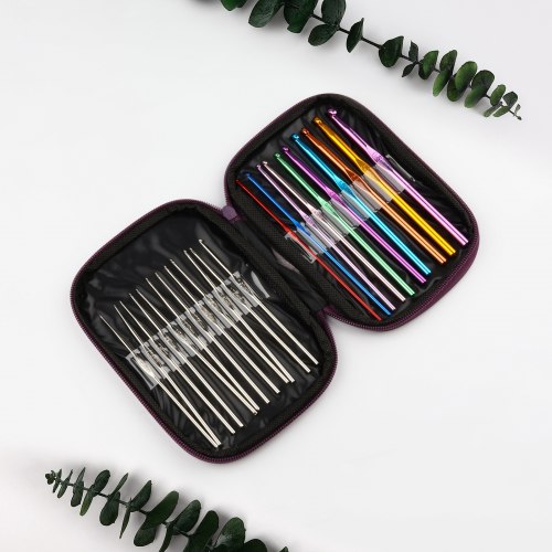 Набор алюминиевых крючков для вязания в сумочке (22шт) №0,6-6,5 арт. 1161180