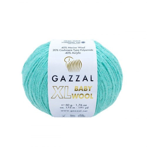 Пряжа Газзал Бейби Вул XL (Gazzal Baby Wool XL) 820XL голубая бирюза