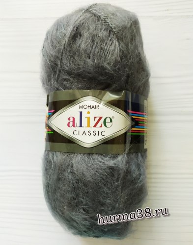 Пряжа Ализе Мохер Классик Нью (Alize Mohair Classic New) 87 угольно-серый