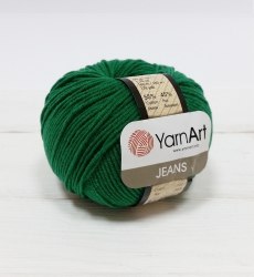 Пряжа Ярнарт Джинс (YarnArt Jeans) 52 яркая зелень