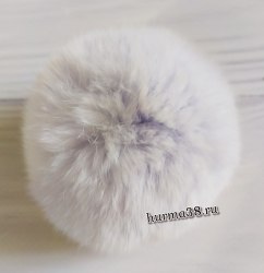 Помпон из кролика Рекси (8-10 см) цвет светло-серый