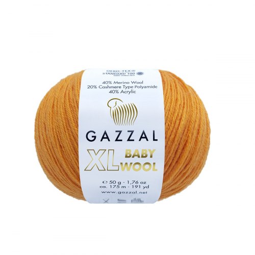 Пряжа Газзал Бейби Вул XL (Gazzal Baby Wool XL) 837XL оранжевый