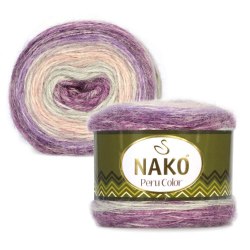 Пряжа Нако Перу Колор (Nako Peru Color) 32413 сирень/фисташка