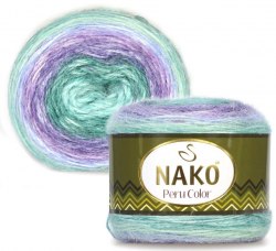 Пряжа Нако Перу Колор (Nako Peru Color) 32415 сиреневый/изумруд