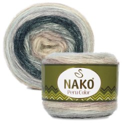 Пряжа Нако Перу Колор (Nako Peru Color) 32417 беж/морская волна