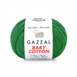 Пряжа Газзал Бейби Коттон (Gazzal Baby Cotton) 3456 изумруд