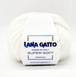 Пряжа Лана Гатто Супер Софт (Lana Gatto Super Soft) 10001 белый