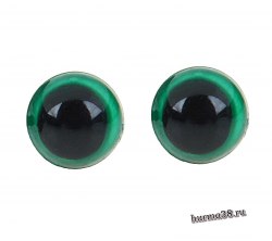 Глазки для игрушек на безопасном креплении цвет зеленый 8мм. 2 шт. арт. 1553371
