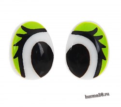 Глазки для игрушек на безопасном креплении цвет зеленый 2 шт. 1,3*1 см арт. 1553412