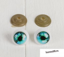 Глазки для игрушек на безопасном креплении цвет голубой 2 шт. 2,4 см. арт. 3783455