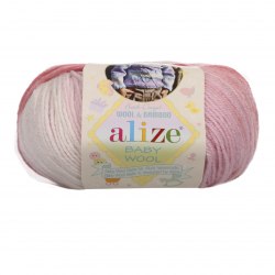 Пряжа Ализе Бейби Вул Батик (Alize Baby Wool Batik) 3565 розовый меланж