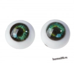 Глазки для игрушек на безопасном креплении 2 шт. цвет зелёный 1.8 см. арт.4380020