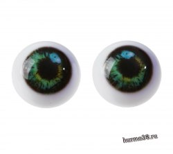 Глазки для игрушек на безопасном креплении 2 шт. цвет зелёный 2.6 см. арт.4380024