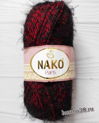 Пряжа Нако Париж (Nako Paris) 21306 чёрно-красный меланж