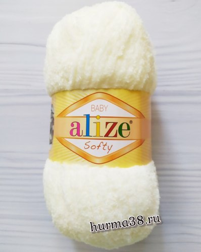Пряжа Ализе Cофти (Alize Softy) 62 молочный