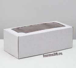 Коробка подарочная с окошком белая 16 х 35 х 12 см арт. 4145843