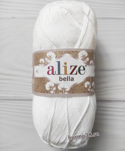 Пряжа Ализе Белла 100 (Alize Bella 100) 55 белый
